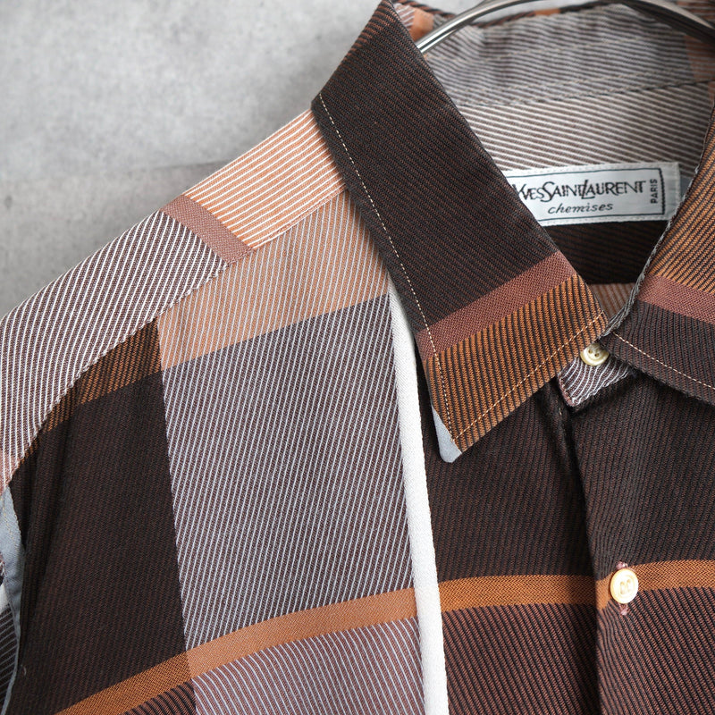 1990's Logo Embroidery Check Shirt - NEWSED
