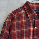 1990's Logo Embroidery Check Shirt - NEWSED
