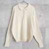 1990's Logo Embroidery Collar Sweater