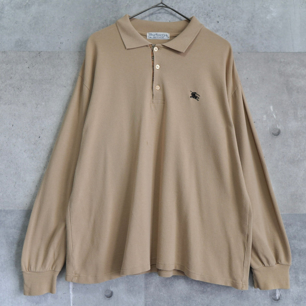 1990's Logo Embroidery Long Sleeve Polo Shirt