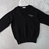 1990's Logo Embroidery V - neck Sweater - NEWSED