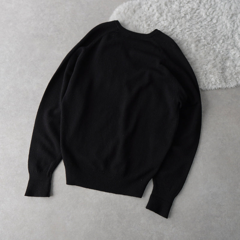 1990's Logo Embroidery V - neck Sweater - NEWSED