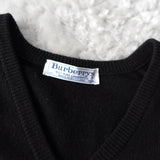 1990's Logo Embroidery V - neck Sweater - NEWSED