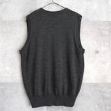 1990's Logo Embroidery Wool Knit Vest - NEWSED