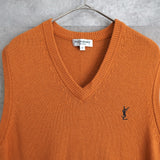 1990's Logo Embroidery Wool Vest - NEWSED