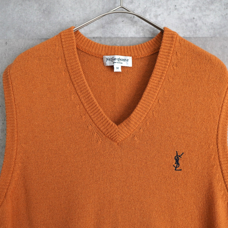 1990's Logo Embroidery Wool Vest - NEWSED