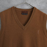 1990's Logo Embroidery Wool Vest - NEWSED