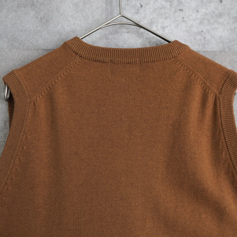 1990's Logo Embroidery Wool Vest - NEWSED