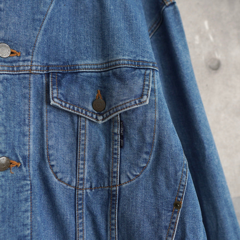 1990's Logo Patch Denim Jacket - NEWSED