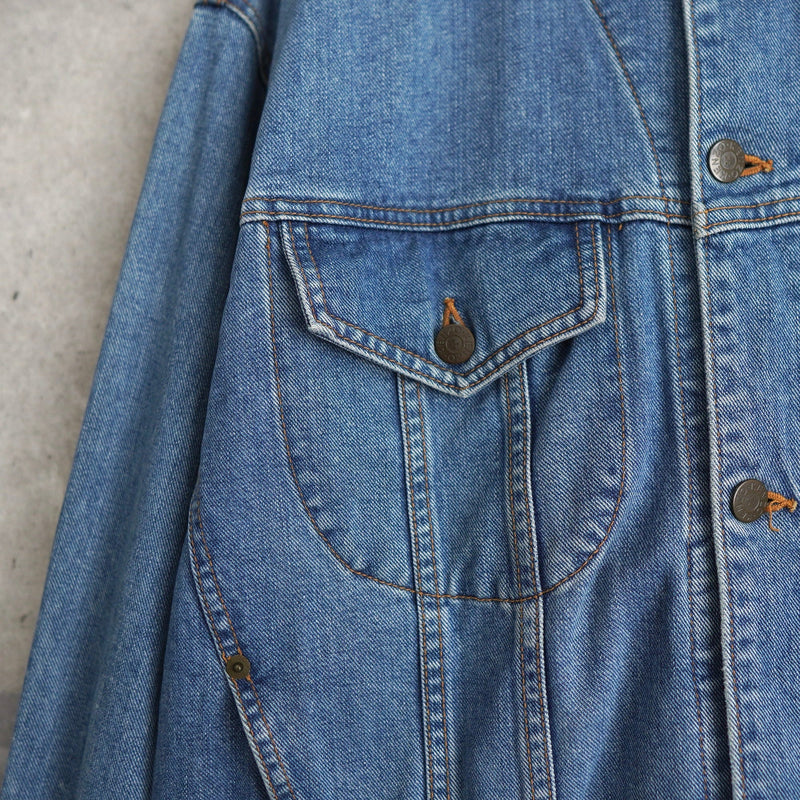 1990's Logo Patch Denim Jacket - NEWSED