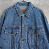 1990's Logo Patch Denim Jacket - NEWSED