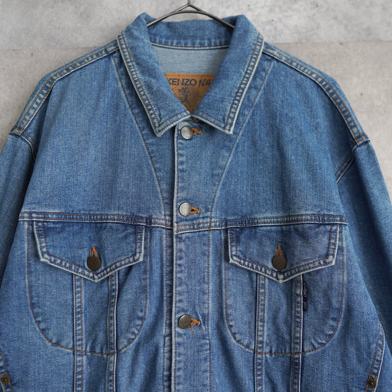 1990's Logo Patch Denim Jacket - NEWSED