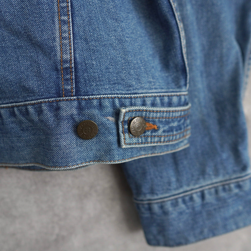 1990's Logo Patch Denim Jacket - NEWSED
