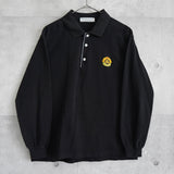 バーバリー 1990's 長袖ポロシャツ エンブレムロゴ 刺繍 ブラック Mサイズ - NEWSED