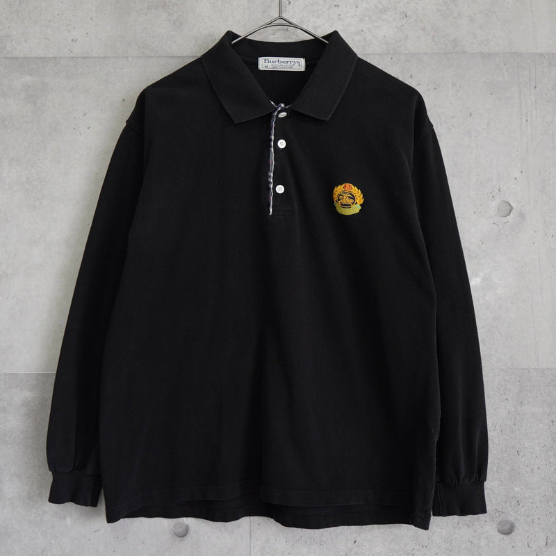 シュプリーム　BURBERRY 長袖ポロシャツ M 黒 シュプリーム BURBERRY 長袖ポロシャツ M 黒 Burberry ブラック 長袖