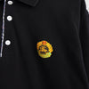 バーバリー 1990's 長袖ポロシャツ エンブレムロゴ 刺繍 ブラック Mサイズ