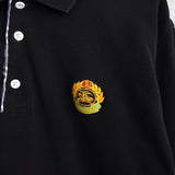 バーバリー 1990's 長袖ポロシャツ エンブレムロゴ 刺繍 ブラック Mサイズ - NEWSED