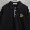 バーバリー 1990's 長袖ポロシャツ エンブレムロゴ 刺繍 ブラック Mサイズ