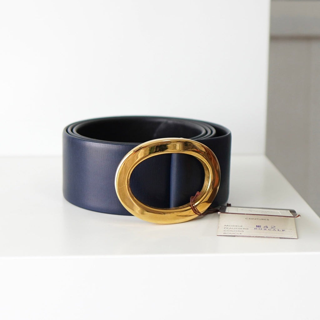 1990's Oval Buckle Leather Belt Deadstock