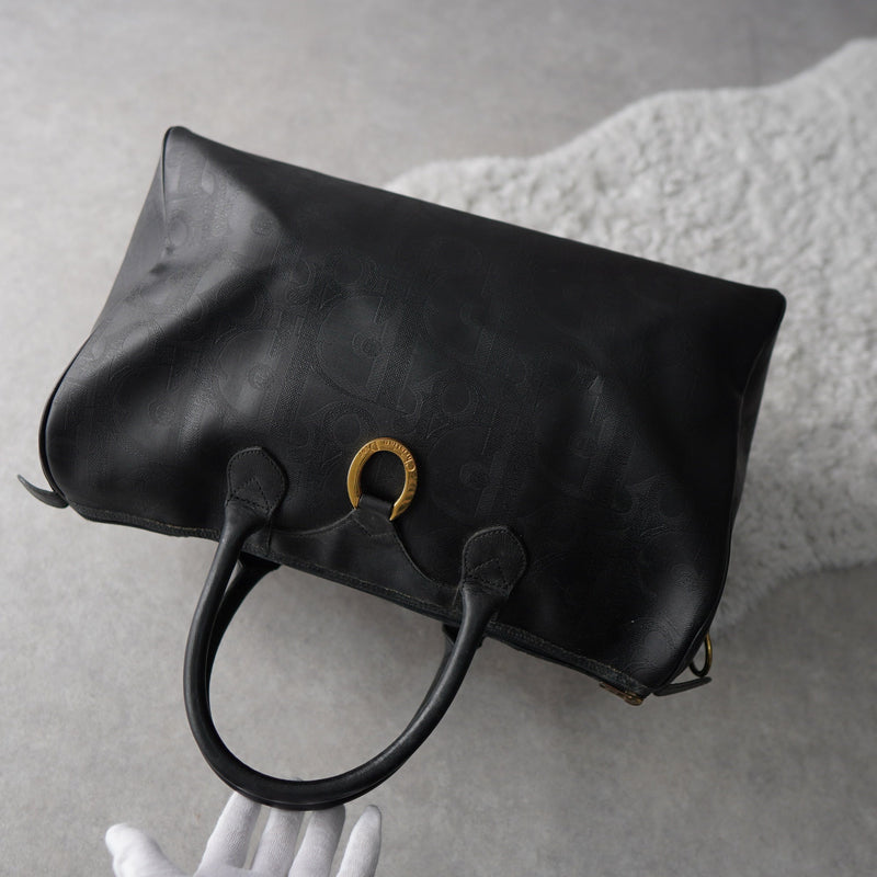 1990's Shadow Trotter Leather Boston Bag - NEWSED