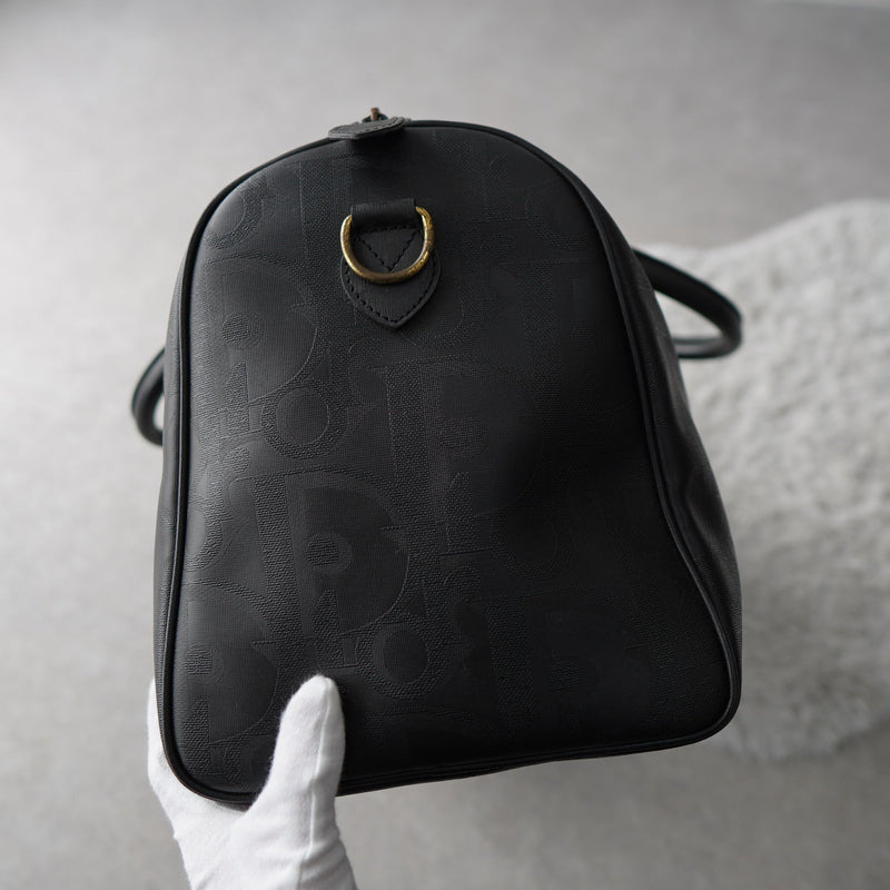 1990's Shadow Trotter Leather Boston Bag - NEWSED