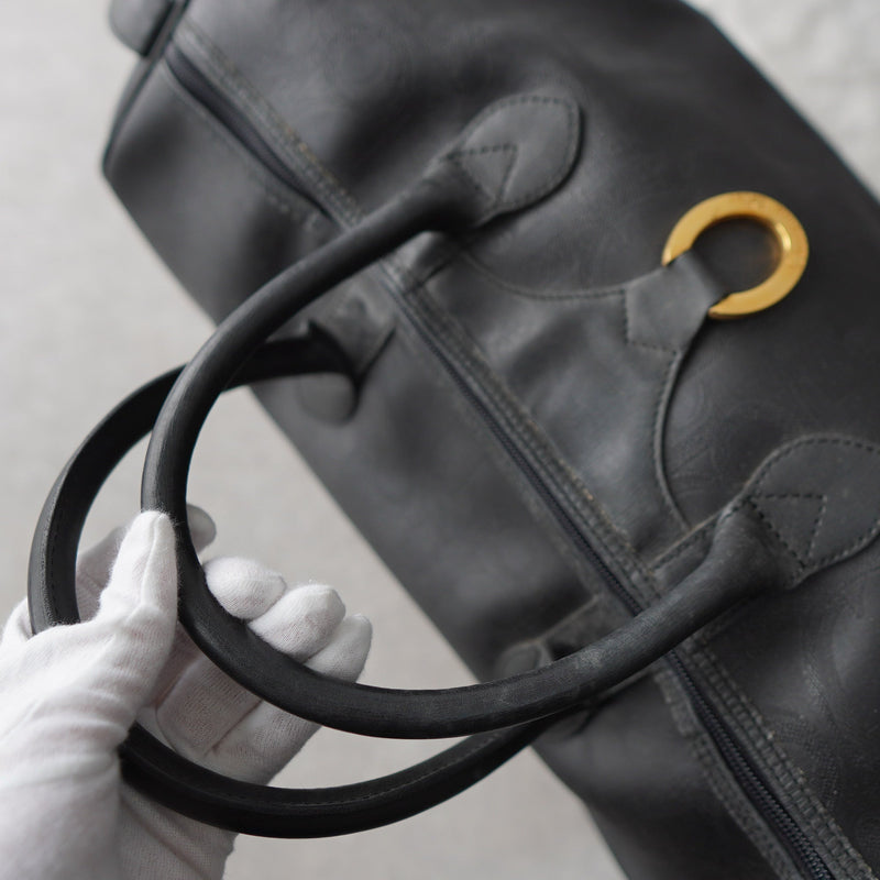 1990's Shadow Trotter Leather Boston Bag - NEWSED