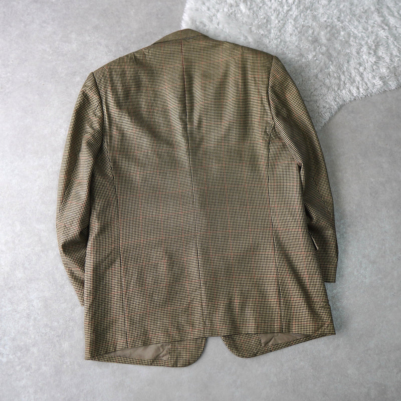 1990's Single Breasted Check Tailored Jacket - NEWSED