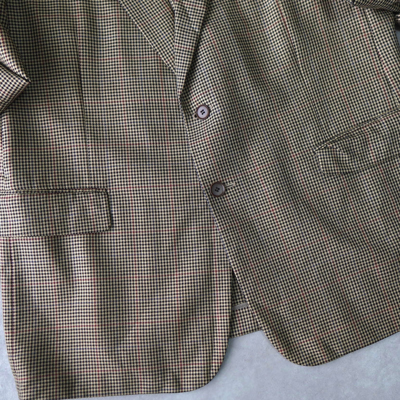 1990's Single Breasted Check Tailored Jacket - NEWSED