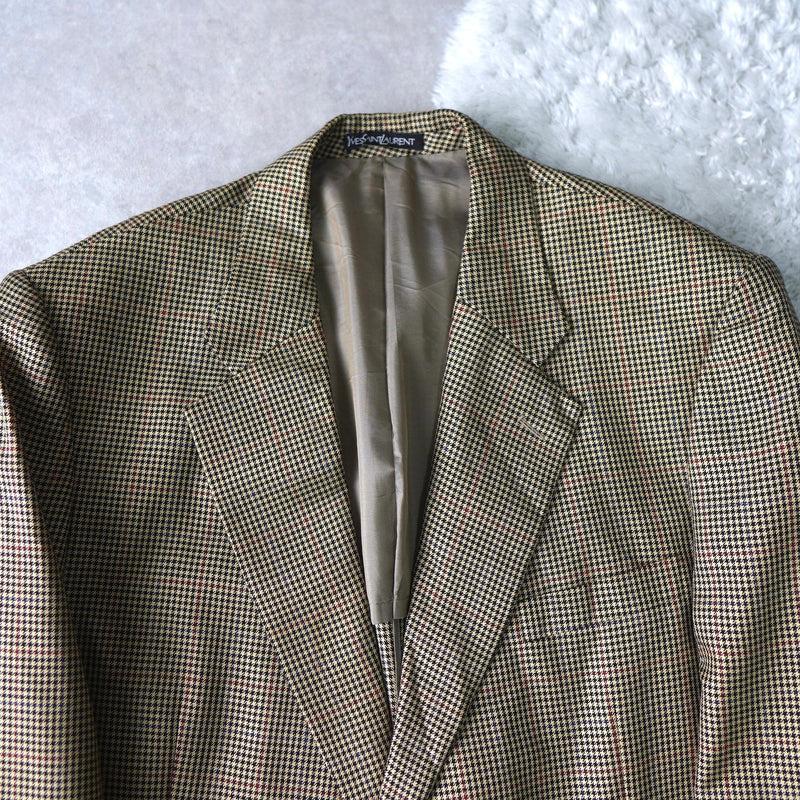 1990's Single Breasted Check Tailored Jacket - NEWSED