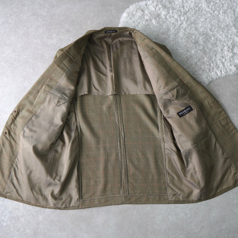 1990's Single Breasted Check Tailored Jacket - NEWSED