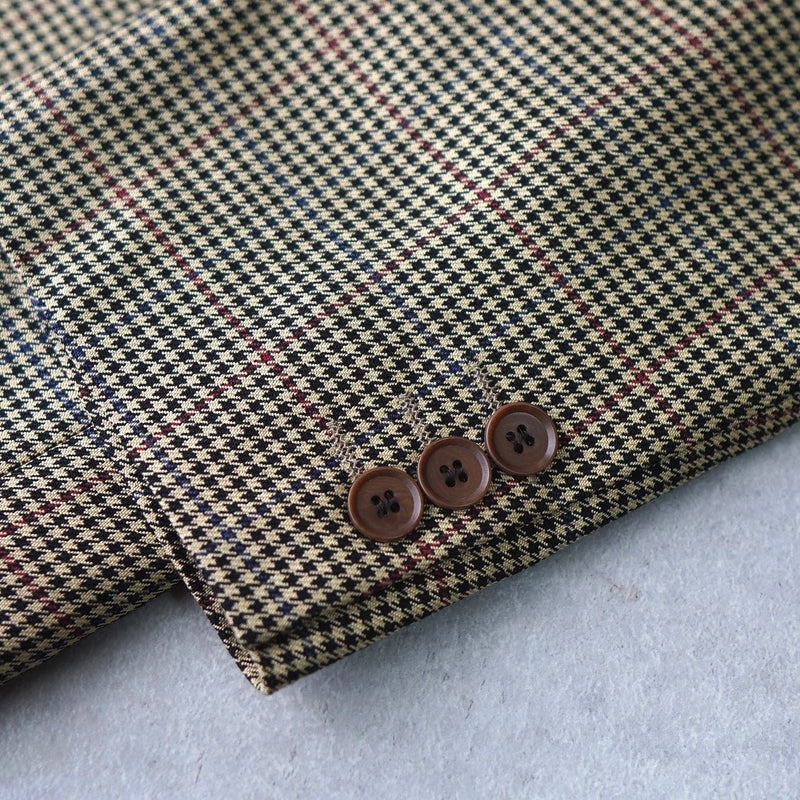 1990's Single Breasted Check Tailored Jacket - NEWSED