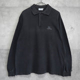 1990's ヴァレンティノ ガラヴァーニ Vロゴ ワンポイント刺繍 長袖ポロシャツ グレー フェード メンズL相当 - NEWSED