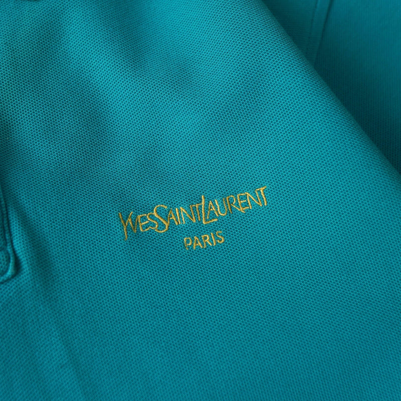 1990's Yellow Gold Logo Embroidery Polo Shirt - NEWSED