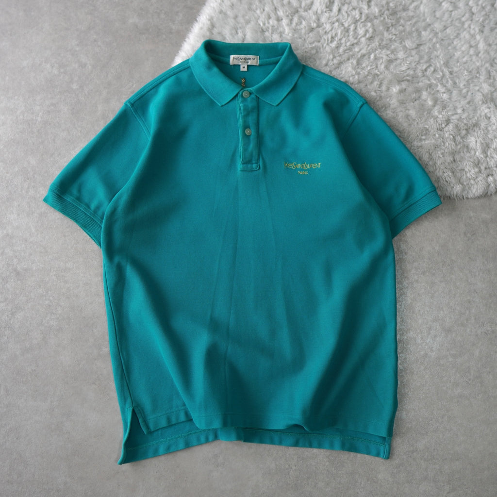 1990's Yellow Gold Logo Embroidery Polo Shirt