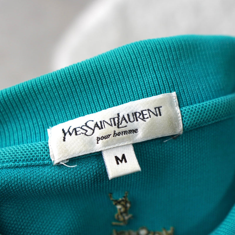 1990's Yellow Gold Logo Embroidery Polo Shirt - NEWSED