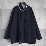 イヴ サンローラン 1990's ヴィンテージ YSLロゴ リバーシブル ブルゾン ミドルコート ホワイト / ネイビー - NEWSED