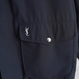 イヴ サンローラン 1990's ヴィンテージ YSLロゴ リバーシブル ブルゾン ミドルコート ホワイト / ネイビー - NEWSED