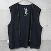 Yves Saint Laurent 1990's Vintage YSL logo embroidered blouson mid-length coat in beige