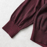 イヴサンローラン 1990's ヴィンテージ YSLロゴ 刺繍 カーディガン ボルドー - NEWSED