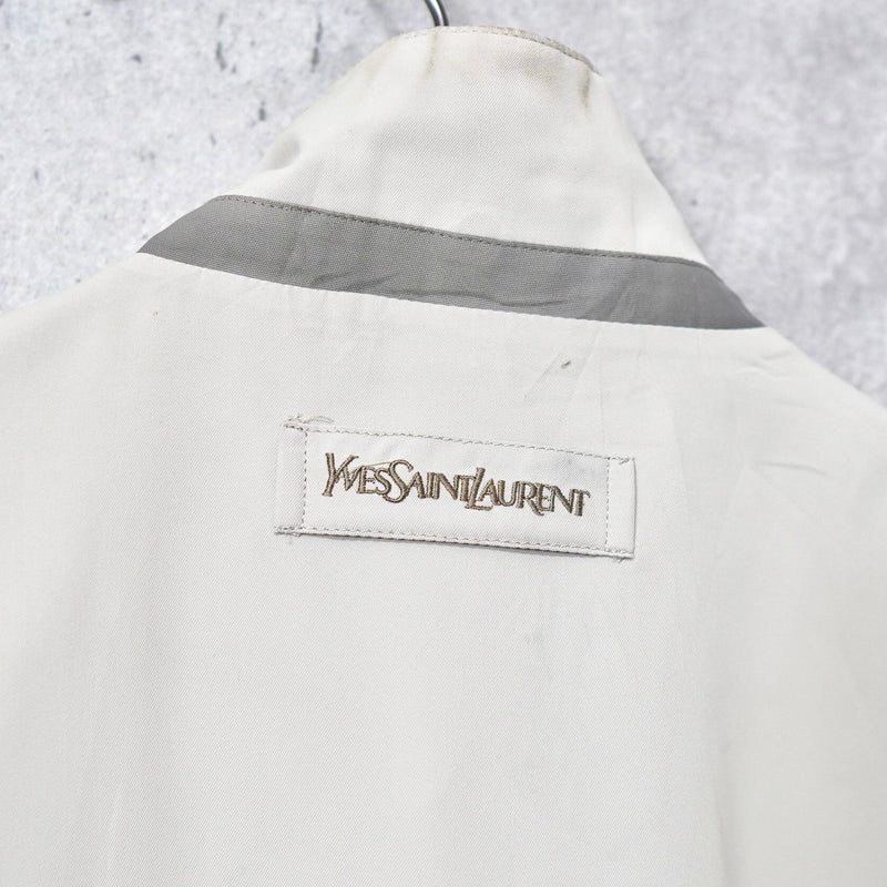 イヴ サンローラン 1990's ヴィンテージ YSLロゴ 刺繍 リバーシブル ナイロンジャケット ブルゾン カーキ / ベージュ - NEWSED