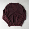 イヴサンローラン 1990's ヴィンテージ YSLロゴ 刺繍 カーディガン ボルドー