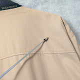 イヴ サンローラン 1990's ヴィンテージ YSLロゴ 刺繍 リバーシブル ミドル丈 ブルゾン ナイロンジャケット ネイビー / ベージュ - NEWSED