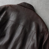 イヴ サンローラン 1990's YSLロゴ ジップアップ レザージャケット キルティング裏地 ダークブラウン - NEWSED