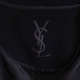 イヴ サンローラン 1990's ヴィンテージ ウールコート カサンドラロゴ YSLロゴ 刺繍 ブラック - NEWSED