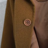 イヴ サンローラン 1990's ヴィンテージ YSLロゴ ウール ステンカラーコート ライナー付き キャメル - NEWSED