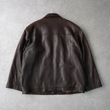 イヴ サンローラン 1990's YSLロゴ ジップアップ レザージャケット キルティング裏地 ダークブラウン - NEWSED