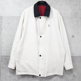 イヴ サンローラン1990's ヴィンテージ YSLロゴ 刺繍 リバーシブル ナイロンジャケット ブルゾン レッド / ホワイト - NEWSED