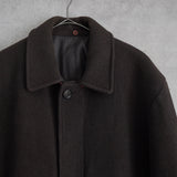 イヴ サンローラン 1990's ヴィンテージ YSLロゴ コーデュロイ調 ウールコート コクーンコート オーバーコート ブラウン - NEWSED