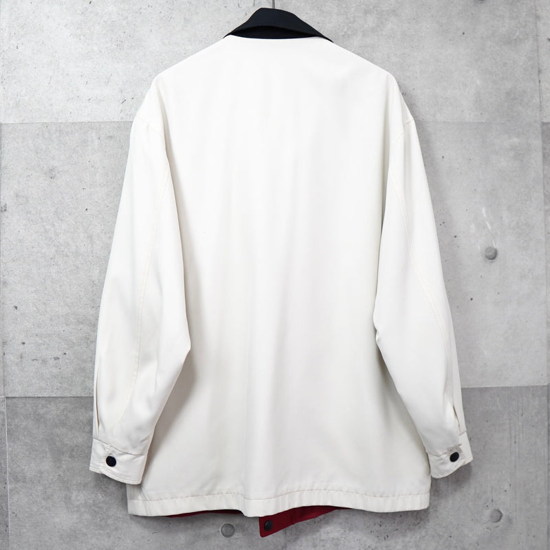 イヴ サンローラン1990's ヴィンテージ YSLロゴ 刺繍 リバーシブル ナイロンジャケット ブルゾン レッド / ホワイト - NEWSED