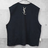 Yves Saint Laurent 1990's Vintage YSL logo embroidered blouson mid-length coat in beige